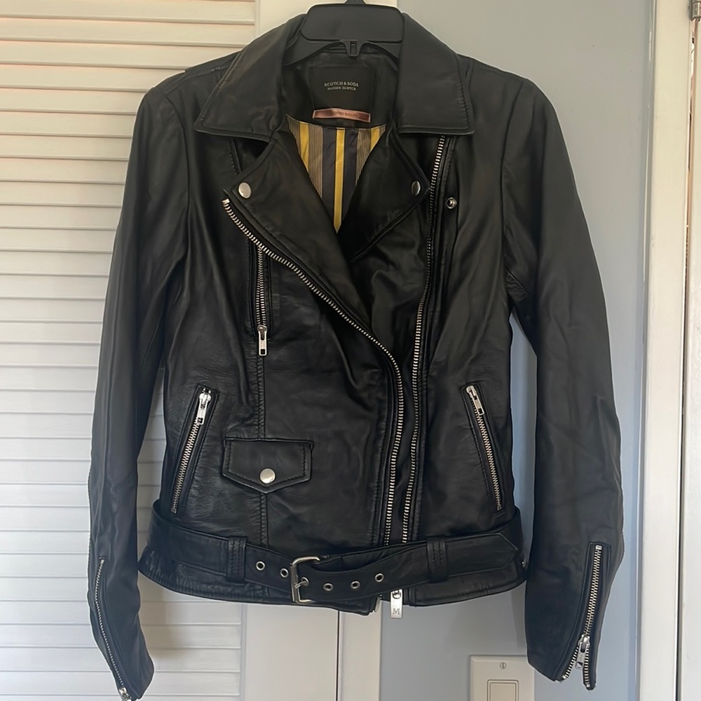 Scotch & Soda Leather Biker jacket, authentic leather, excellent condition